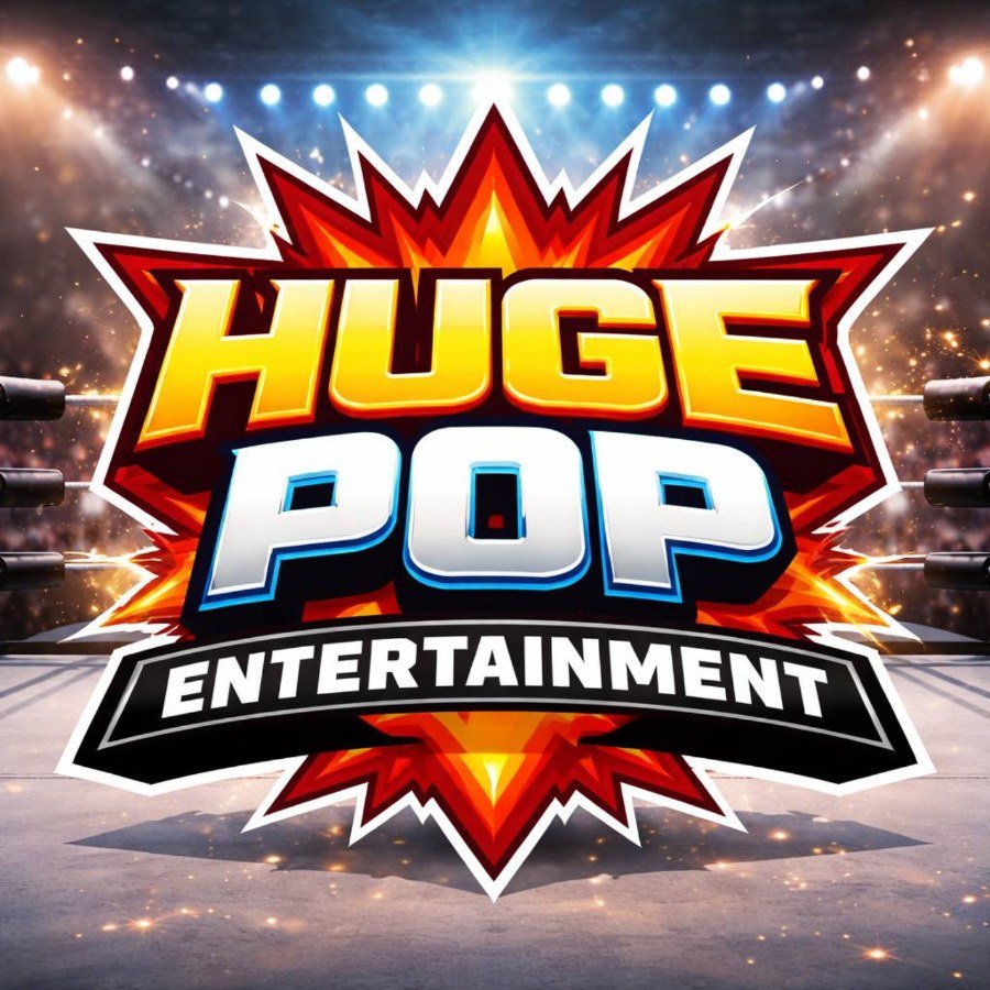 Huge Pop Entertainment logo bursting over a wrestling ring